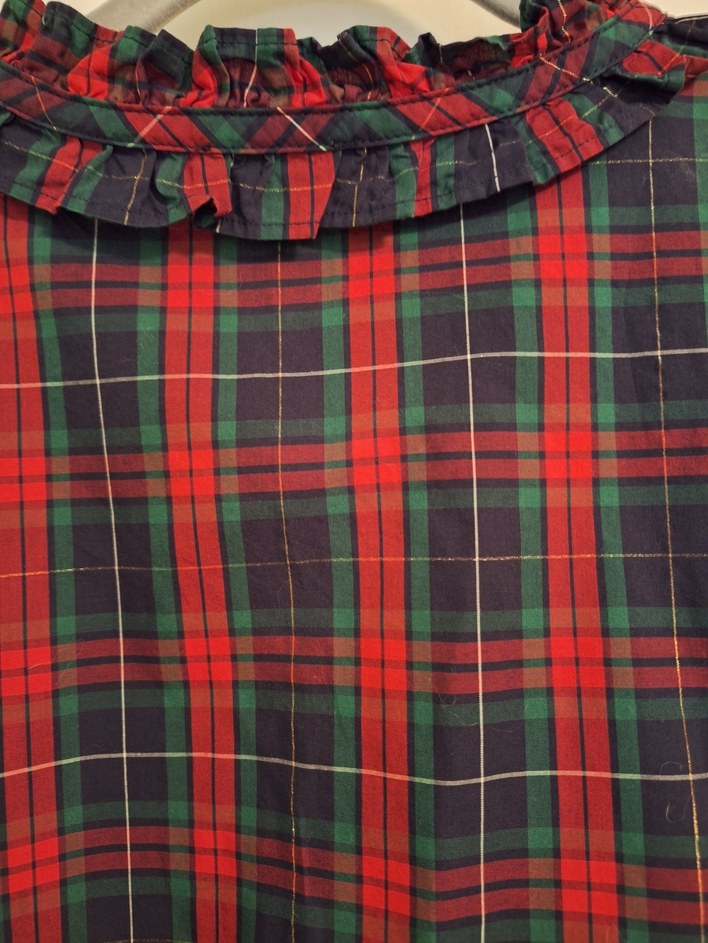 Talbots Red and Green Plaid Ruffle-Neck Tunic - Picture 5 of 5